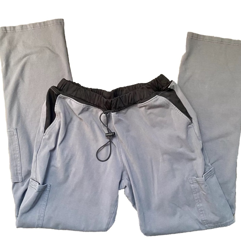 Helix Benefit Womens XL Grey Scrub Pants Modal Cotton Spandex Toggle Drawstring